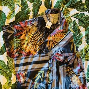 Free People tropical kimono style button down top size ALL
